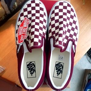 vans checkerboards burgundy never worn brand new